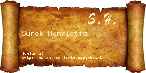 Surek Henrietta névjegykártya